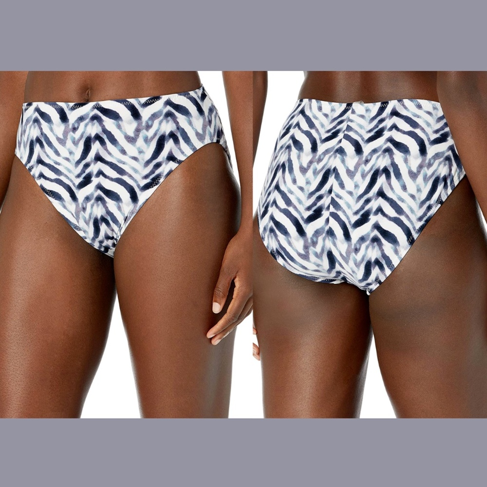 NWT Norma Kamali [ XXL ] High‎ Waisted Bikini Bottom in Zebra Chevron